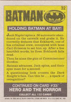 1989 Topps Batman #32 Holding Batman at Bay! Back
