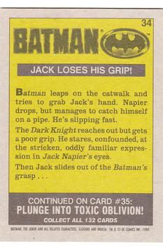 1989 Topps Batman #34 Jack loses his grip! Back
