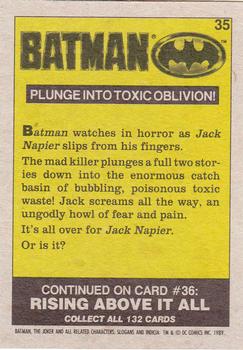1989 Topps Batman #35 Plunge into Toxic Oblivion! Back