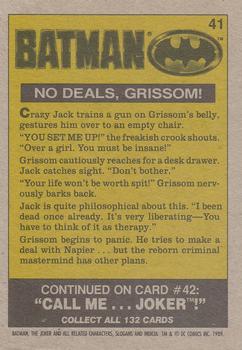 1989 Topps Batman #41 No Deals, Grissom! Back