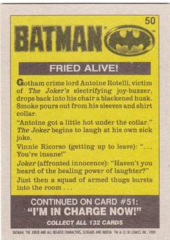 1989 Topps Batman #50 Fried Alive! Back