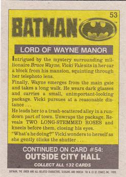 1989 Topps Batman #53 Lord of Wayne Manor Back