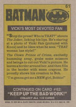 1989 Topps Batman #61 Vicki's Most Devoted Fan Back
