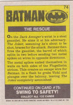 1989 Topps Batman #74 The Rescue Back
