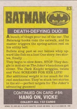 1989 Topps Batman #83 Death-Defying duo! Back