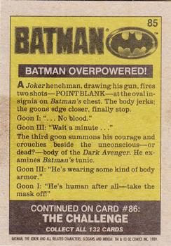 1989 Topps Batman #85 Batman Overpowered! Back