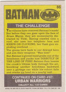1989 Topps Batman #86 The Challenge Back