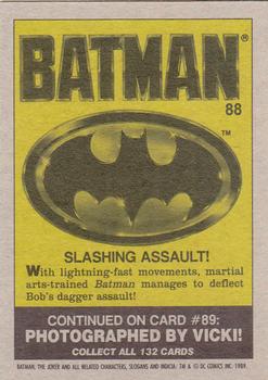 1989 Topps Batman #88 Slashing Assault! Back