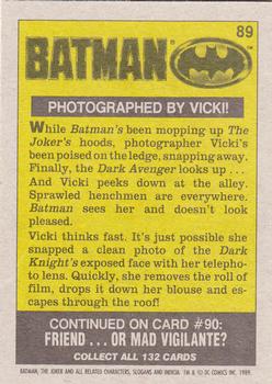 1989 Topps Batman #89 Photographed by Vicki! Back