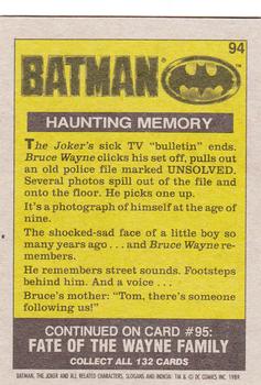 1989 Topps Batman #94 Haunting Memory Back
