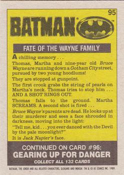 1989 Topps Batman #95 Fate of the Wayne Family Back