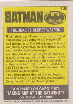 1989 Topps Batman #106 The Joker's Secret Weapon Back
