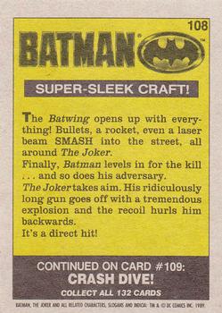 1989 Topps Batman #108 Super-Sleek Craft! Back