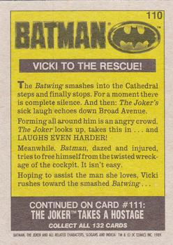 1989 Topps Batman #110 Vicki to the Rescue! Back