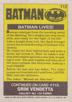1989 Topps Batman #112 Batman Lives! Back