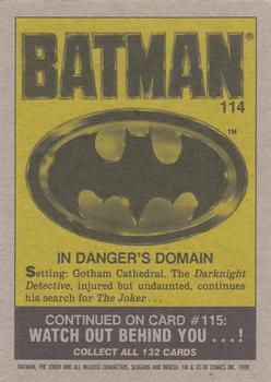 1989 Topps Batman #114 In Danger's Domain Back