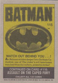 1989 Topps Batman #115 Watch out Behind you…! Back