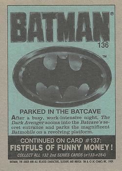1989 Topps Batman #136 Parked in the Batcave Back