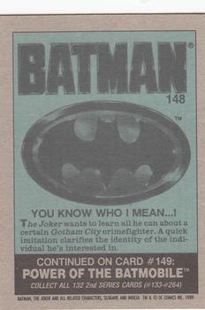 1989 Topps Batman #148 You know who I mean…! Back