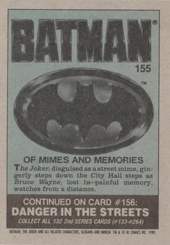 1989 Topps Batman #155 Of Mimes and Memories Back