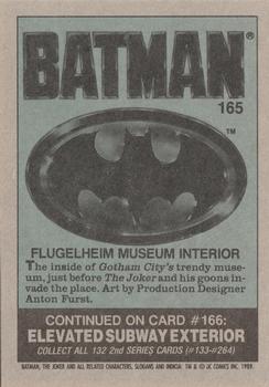 1989 Topps Batman #165 Flugelheim Museum Interior Back