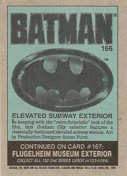 1989 Topps Batman #166 Elevated Subway Exterior Back
