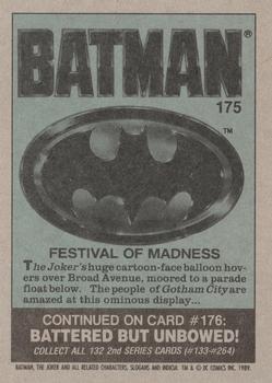 1989 Topps Batman #175 Festival of Madness Back