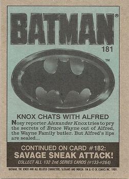 1989 Topps Batman #181 Knox chats with Alfred Back