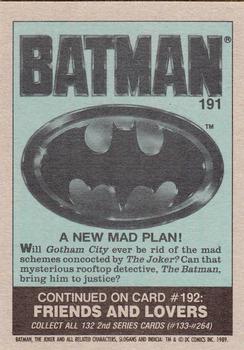 1989 Topps Batman #191 A New Mad Plan! Back
