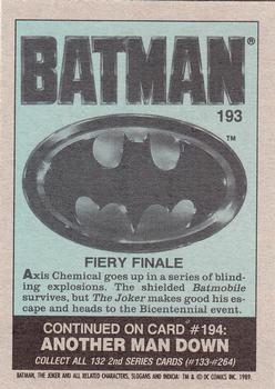 1989 Topps Batman #193 Fiery Finale Back
