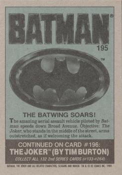 1989 Topps Batman #195 The Batwing Soars! Back