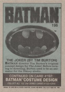 1989 Topps Batman #196 The Joker by Tim Burton Back