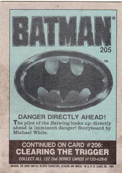 1989 Topps Batman #205 Danger Directly Ahead! Back