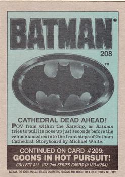 1989 Topps Batman #208 Cathedreal Dead Ahead! Back