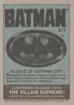 1989 Topps Batman #211 Alleys of Gotham City Back