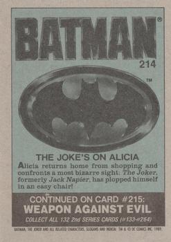 1989 Topps Batman #214 The Joke's on Alicia Back