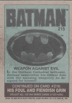 1989 Topps Batman #215 Weapon Against Evil Back