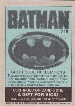 1989 Topps Batman #218 Grotesque Reflections Back