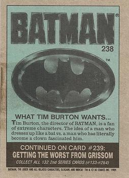 1989 Topps Batman #238 What Tim Burton Wants… Back