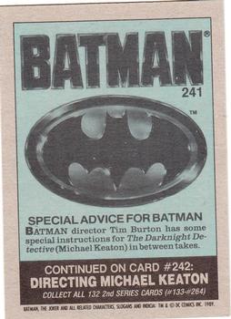 1989 Topps Batman #241 Special Advice from Batman Back