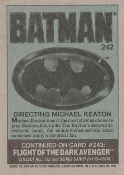 1989 Topps Batman #242 Directing Michael Keaton Back