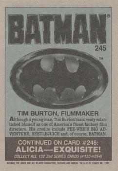 1989 Topps Batman #245 Tim Burton, Filmmaker Back