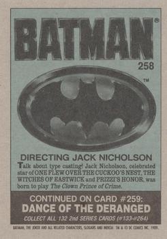 1989 Topps Batman #258 Directing Jack Nicholson Back