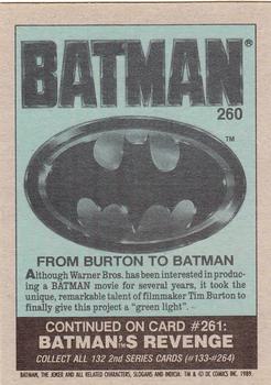 1989 Topps Batman #260 From Burton to Batman Back
