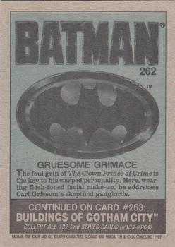 1989 Topps Batman #262 Gruesome Grimace Back