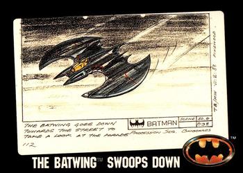1989 Topps Batman - Bonus Cards #B The Batwing Swoops Down Front