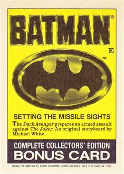 1989 Topps Batman - Bonus Cards #E Setting the Missile Sights Back