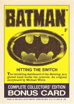 1989 Topps Batman - Bonus Cards #F Hitting the Switch Back