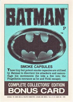 1989 Topps Batman - Bonus Cards #P Smoke Capsules Back