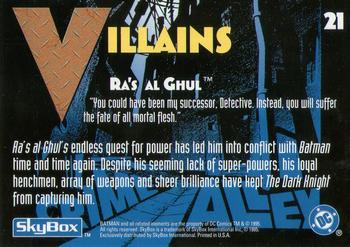 1995 SkyBox The Adventures of Batman & Robin #21 Ra's al Ghul Back
